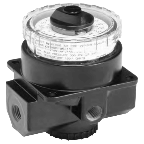Wilkerson R21 Series Dial-Air Regulator, Port Sizes 1/4, 3/8 1/2, 3/4; Flows to 220 SCFM